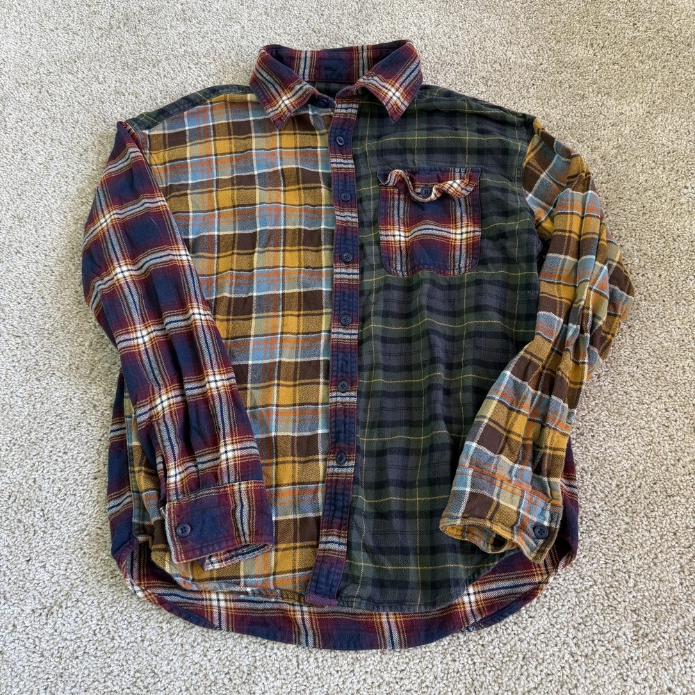 American Eagle Shirt Mens Small Multicolor Plaid Long Sleeve Button Up Flannel